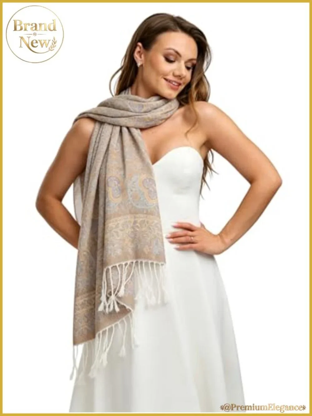 Large Paisley Jacquard Shawl Wrap Acrylic Oversized Scarf Women